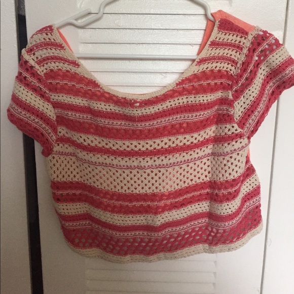 Pink crochet free people crop top - Picture 2 of 3